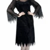 Vamp Robe With Mesh Sleeves Plus Adult Costume