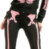 Ladies Skeleton Hoodie Sweatshirt (Pink) Adult