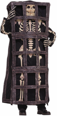 Skeleton In Cage Adult Costume